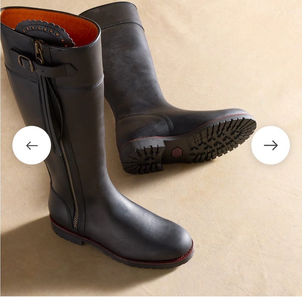 Women's Black Leather Knee-High Boots